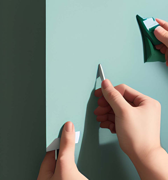 how to cut peel and stick wallpaper corners