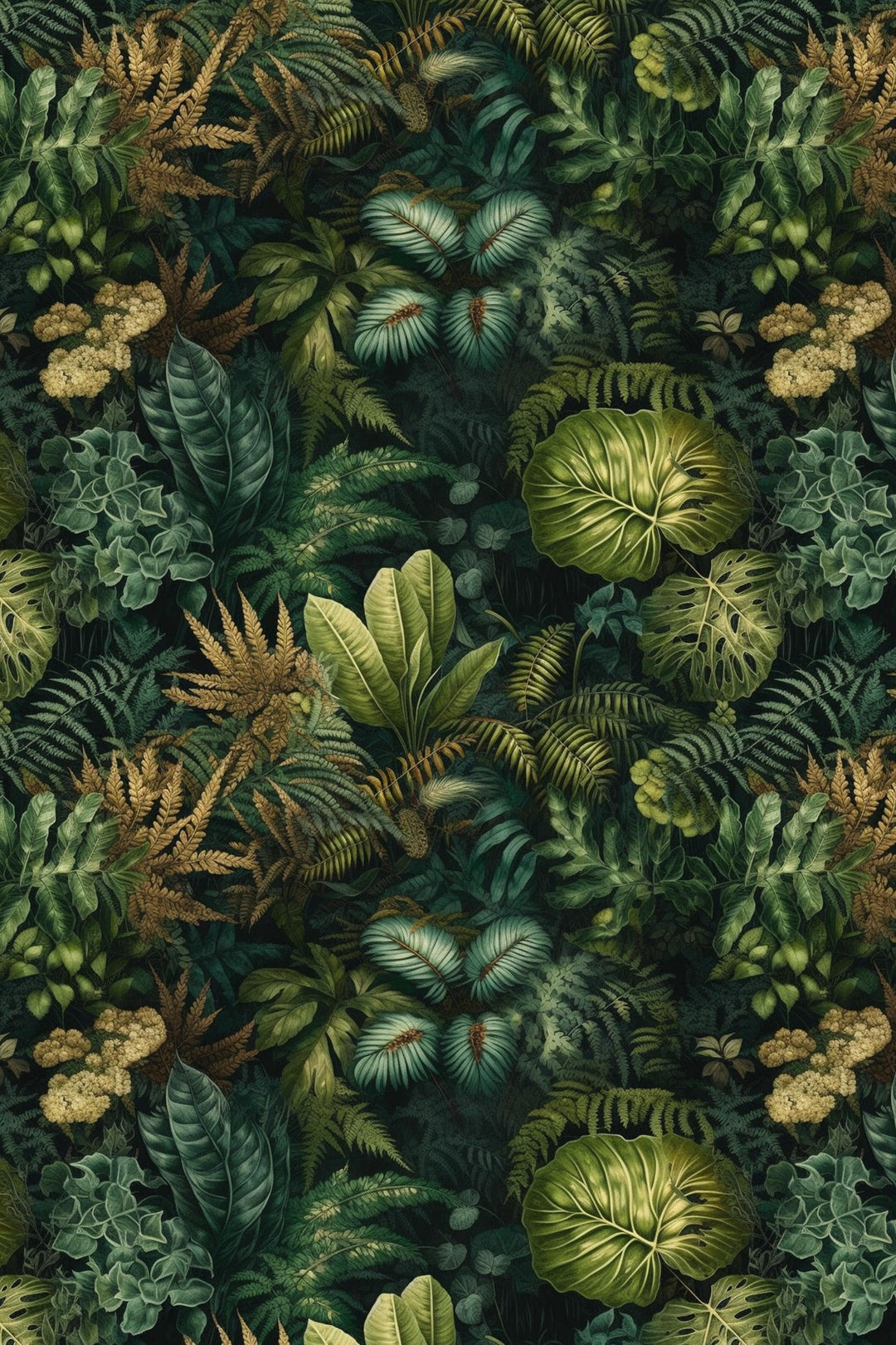Emerald Jungle Tropical Botanical Wallpaper 3737