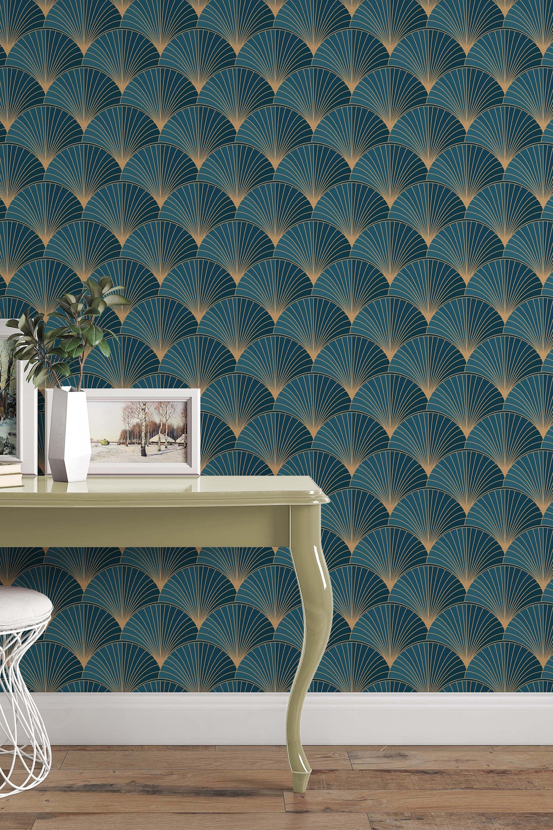 Art Deco Blue Wallpaper 3317