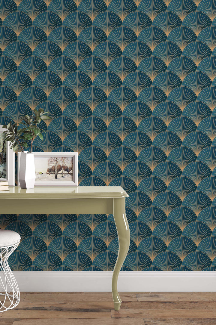 Art Deco Blue Wallpaper 3317