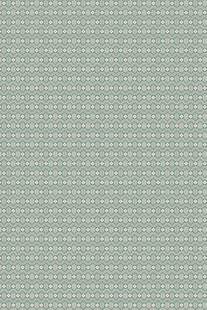Mini Floral Tile Wallpaper Soft Green Geometric 3766