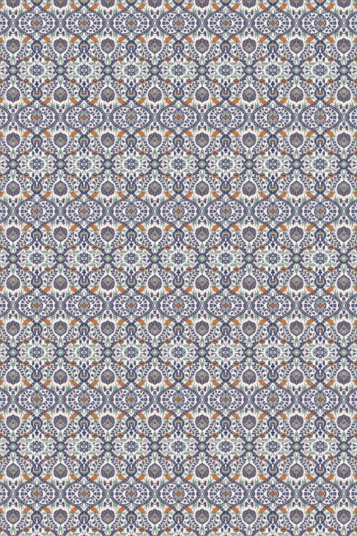 Ornate Mosaic Floral Wallpaper  Classic Mediterranean 3774
