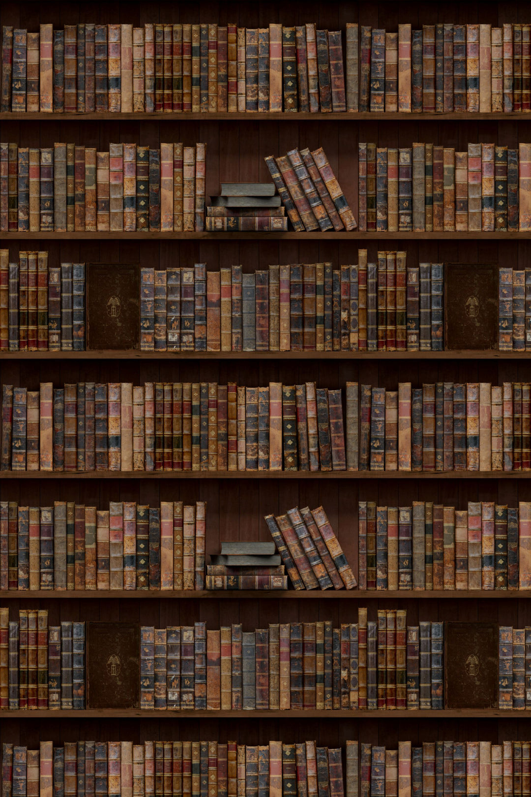 Antique Library Bookshelf Wallpaper Vintage Leather Book 3787