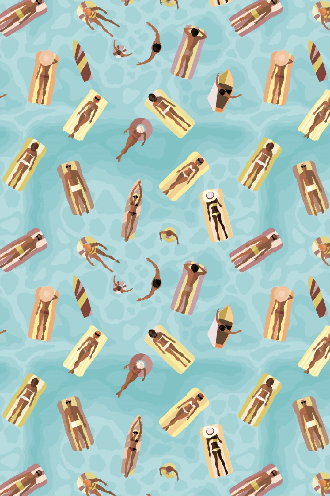 Pool Float Wallpaper Playful Summer Swim Pattern 3791