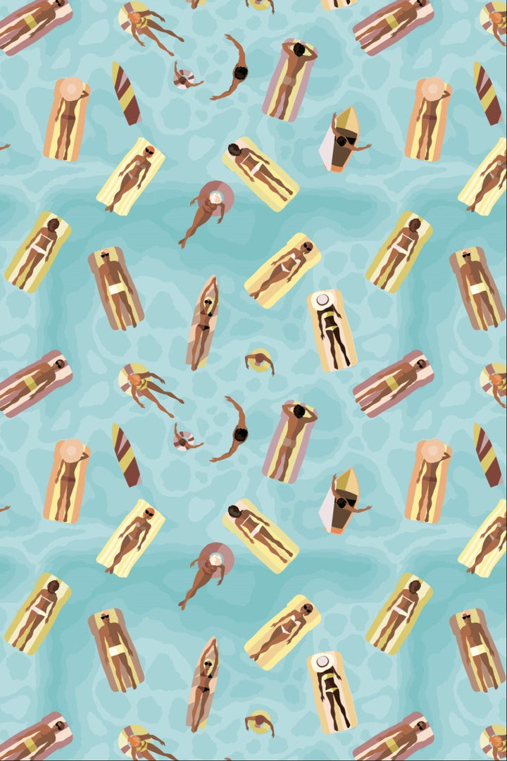 Pool Float Wallpaper Playful Summer Swim Pattern 3791
