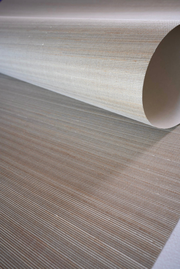 Abaca smoky-neutral Coastal Wallpaper With Organic Texture Natural Grasscloth Wallpaper 40020