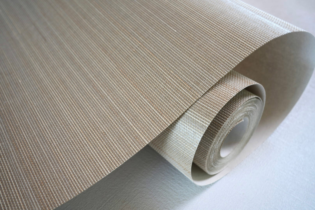 Abaca smoky-neutral Coastal Wallpaper With Organic Texture Natural Grasscloth Wallpaper 40020