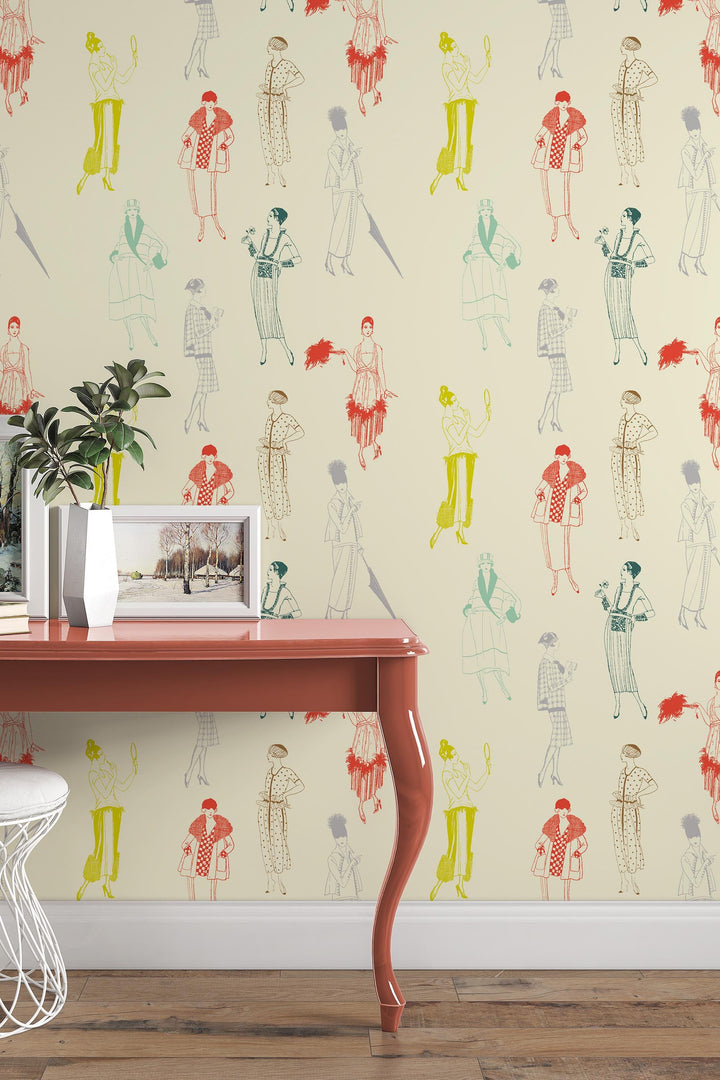 Vintage fashion wallpaper 1920s style #3722