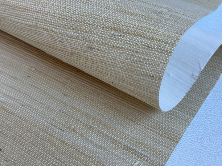 Super Hemp Natural Grasscloth – Light Straw Beige Handwoven 42114