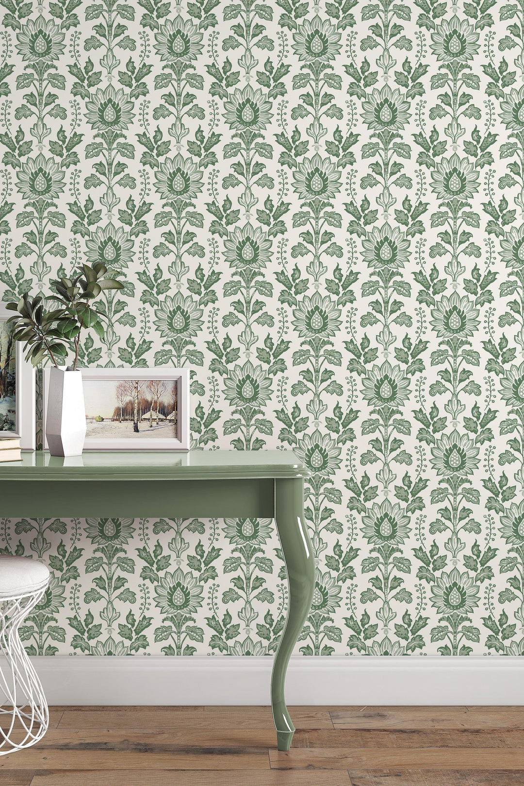 Botanical Lotus Wallpaper - Peel and Stick - Traditional wallpaper #3731