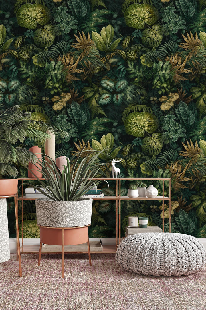 Emerald Jungle Tropical Botanical Wallpaper 3737