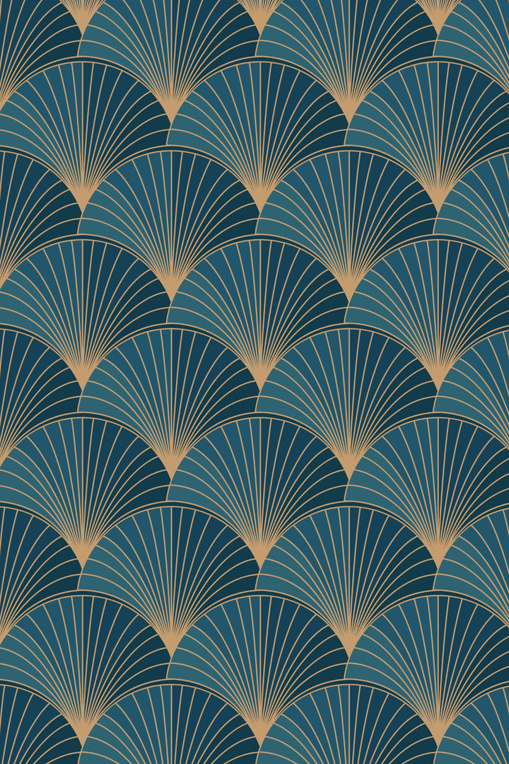 Art Deco Blue Wallpaper 3317