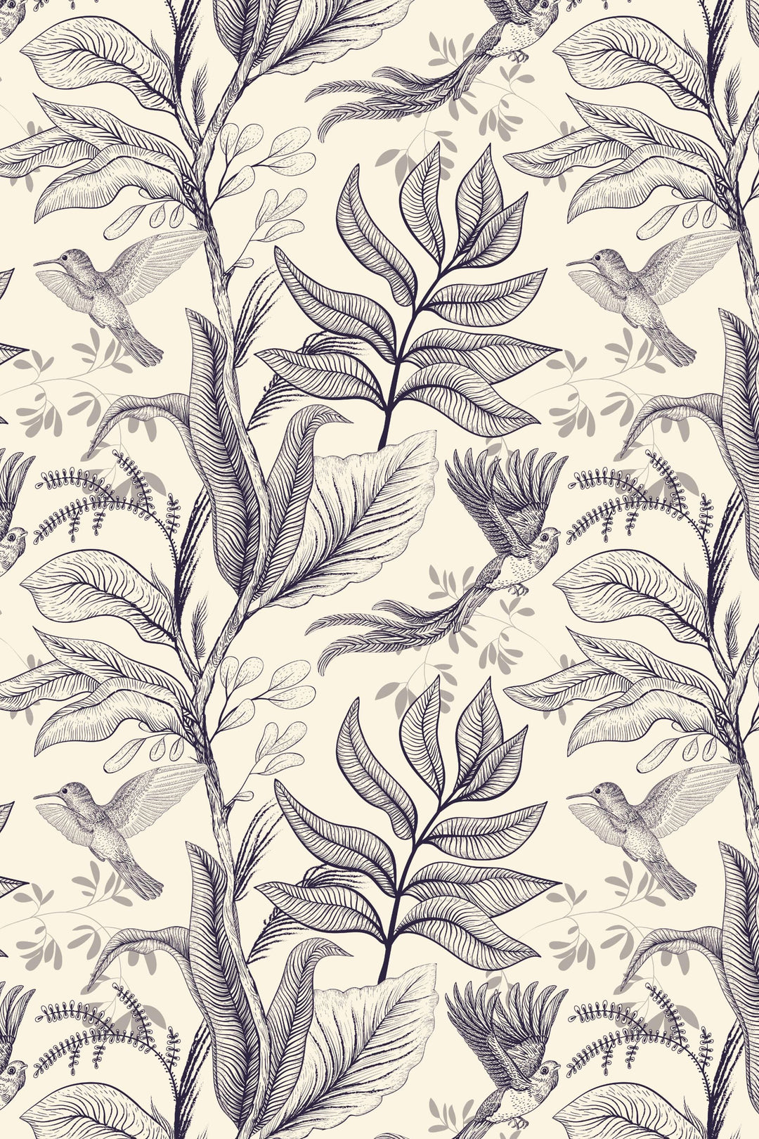 Hummingbirds and Tropical Leaves Wallpaper #3657