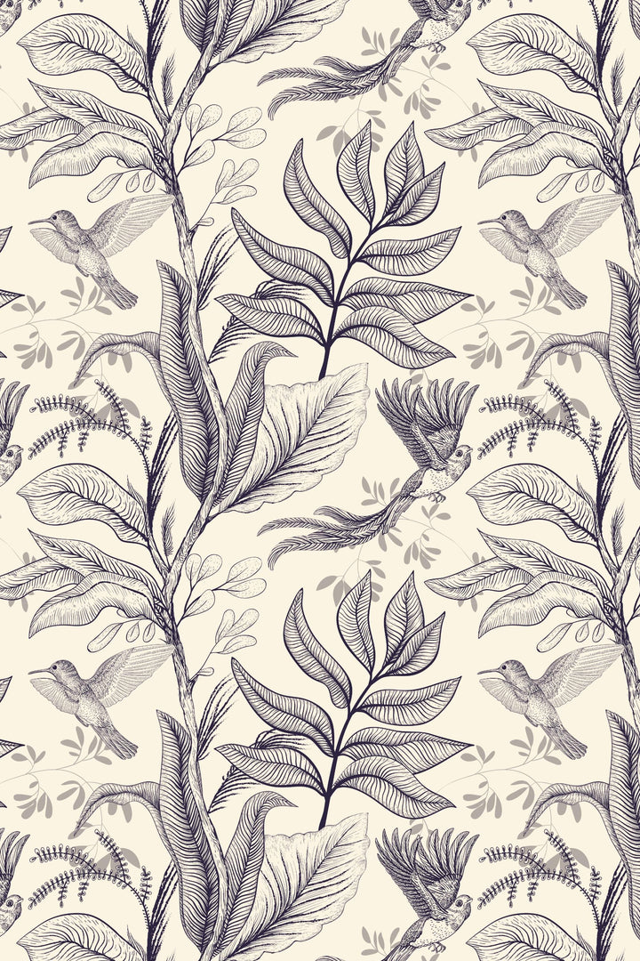 Hummingbirds and Tropical Leaves Wallpaper #3657