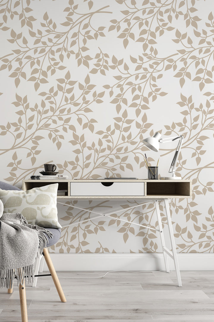 Boho Botanical Leaves Wallpaper #3618