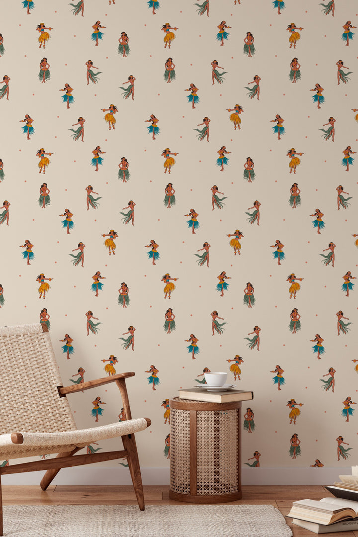 Hawaiian Dancers On Sand Background 3711