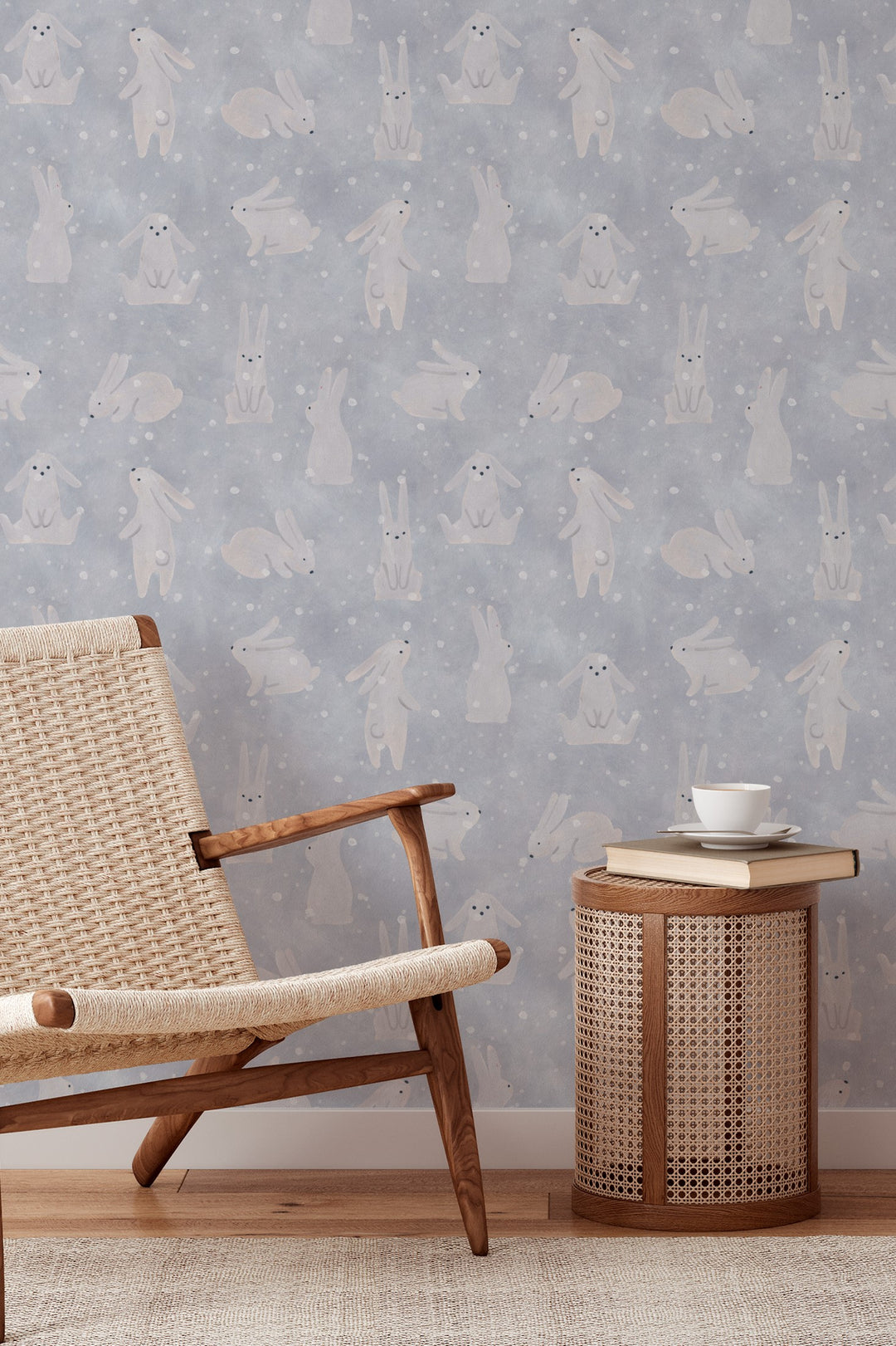 Cute Bunny Wallpaper – Soft Nursery Animal Pattern 3628