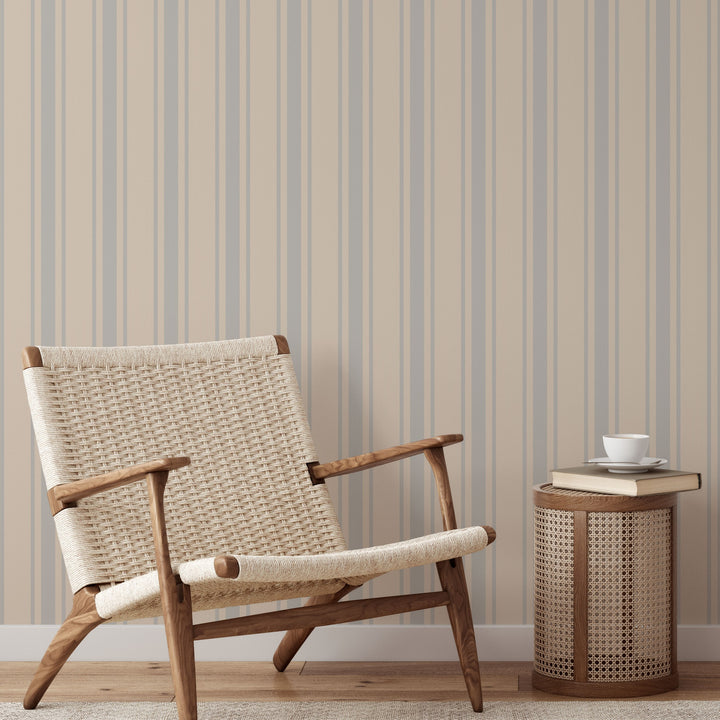 Tented Stripe Light Wallpaper – Classic Minimal 3691