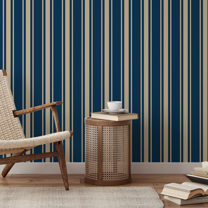 Tented Stripe dark Wallpaper – Modern Classic Wave 3693