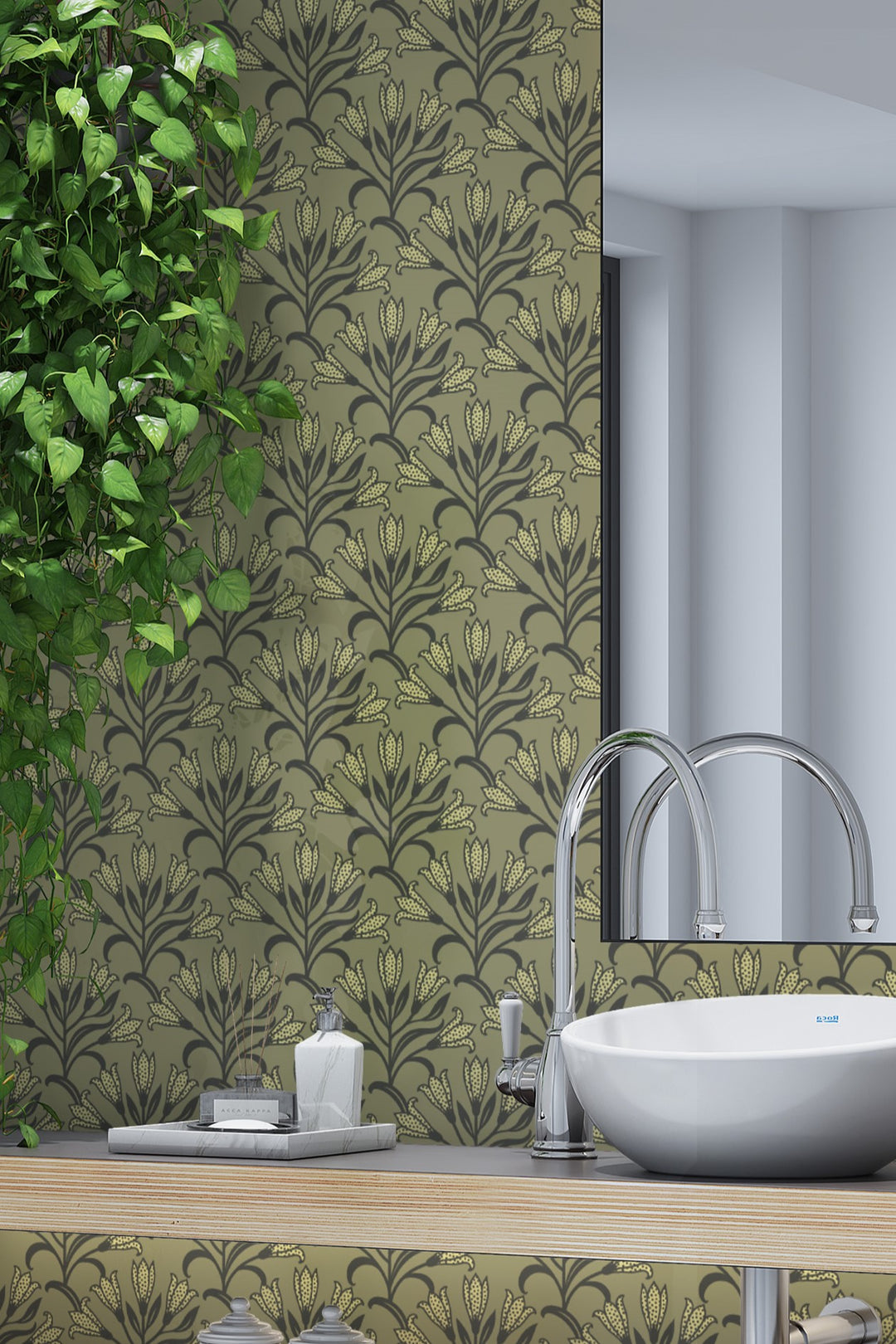Art Nouveau Floral Wallpaper Exclusive Lillies 3442
