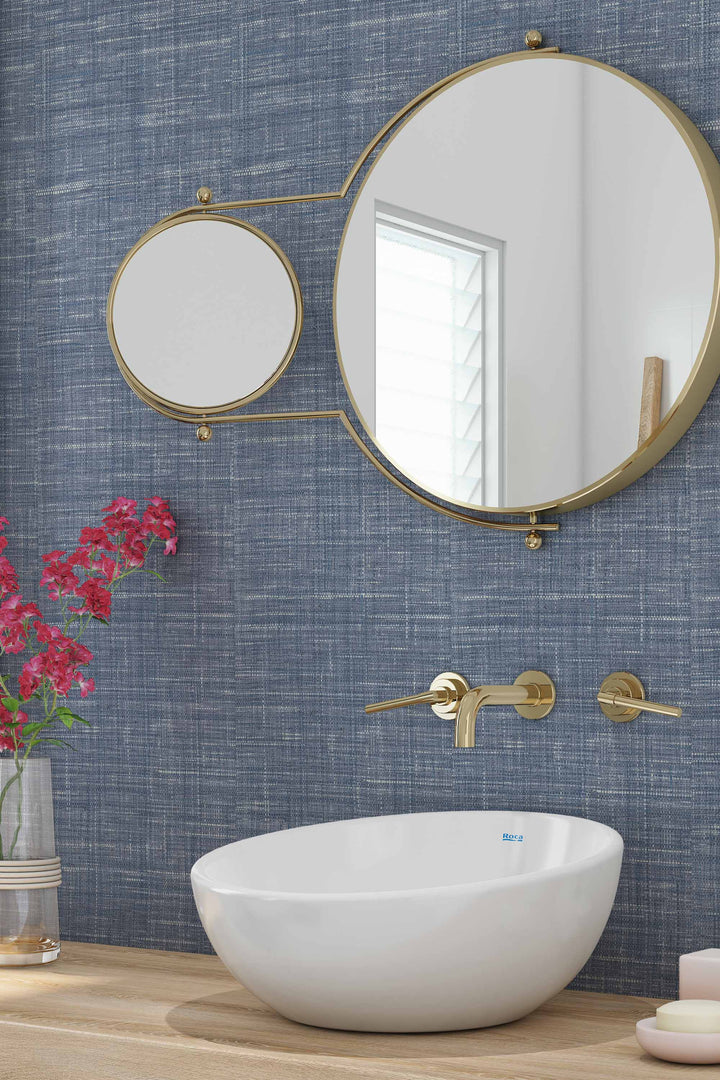 Faux Raffia Grasscloth Wallpaper — Woven Textured Surface 75026