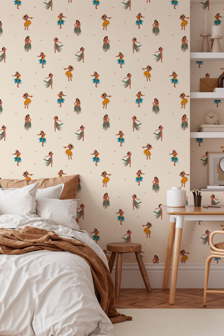 Hawaiian Dancers On Sand Background 3711