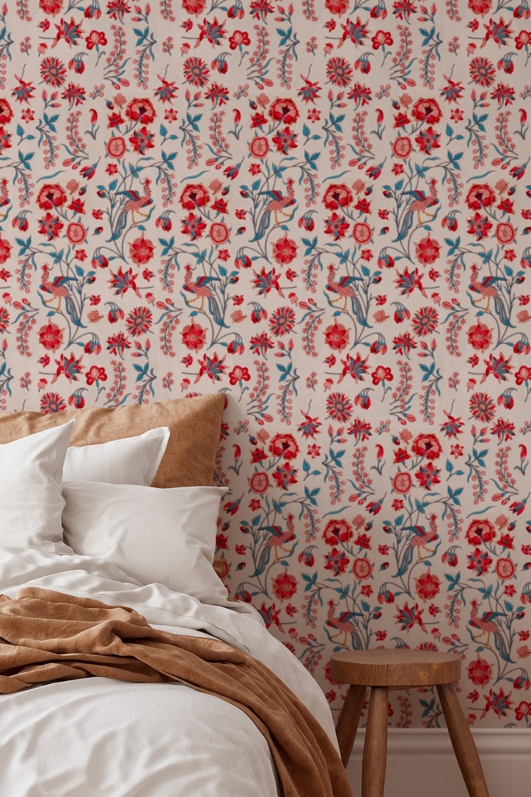 Floral Bird Garden Wallpaper Vintage Botanical 3770
