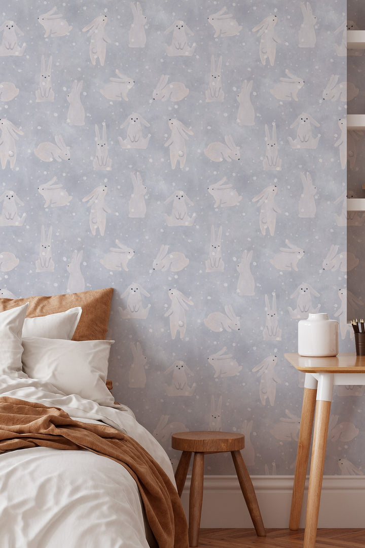 Cute Bunny Wallpaper – Soft Nursery Animal Pattern 3628