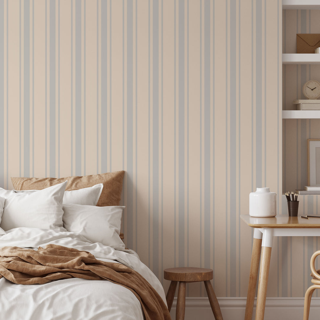 Tented Stripe Light Wallpaper – Classic Minimal 3691