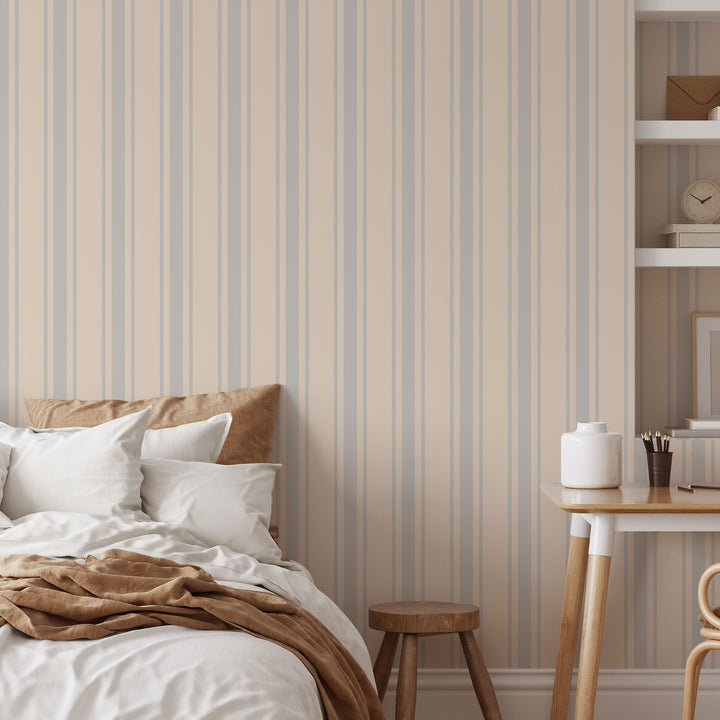 Tented Stripe Light Wallpaper – Classic Minimal 3691