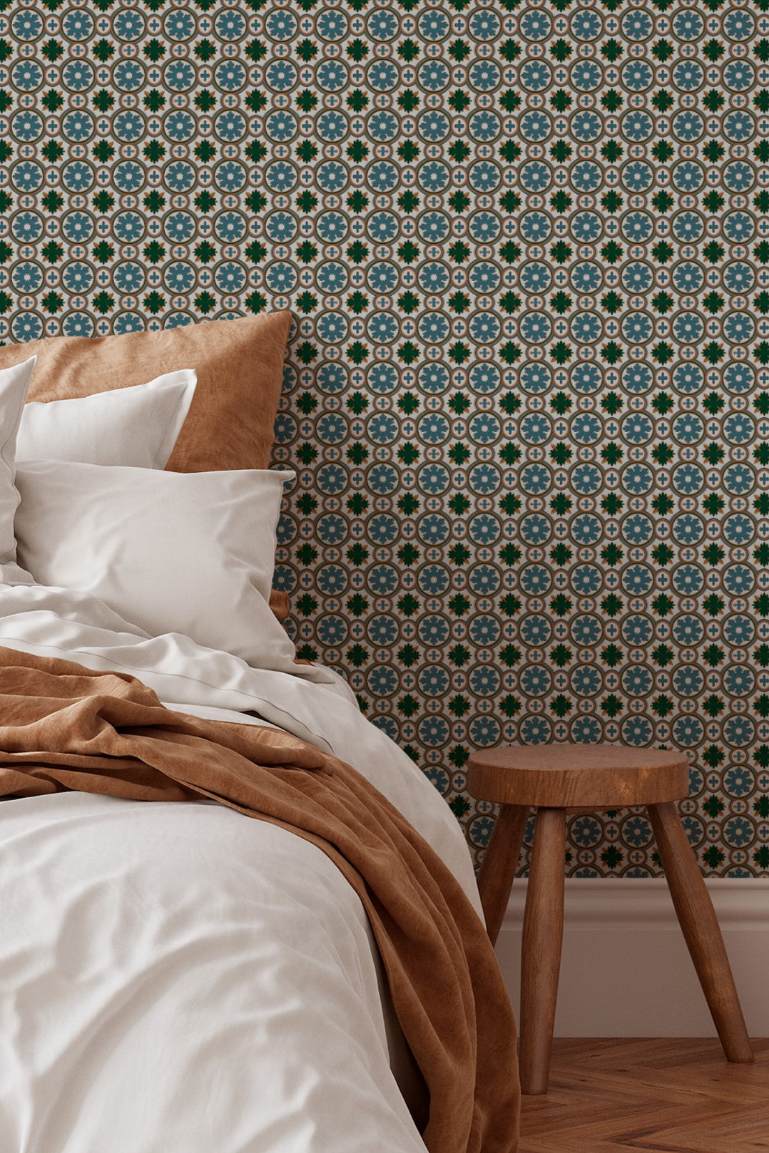 Geometric Tile Pattern Wallpaper  Vintage Mosaic 3764