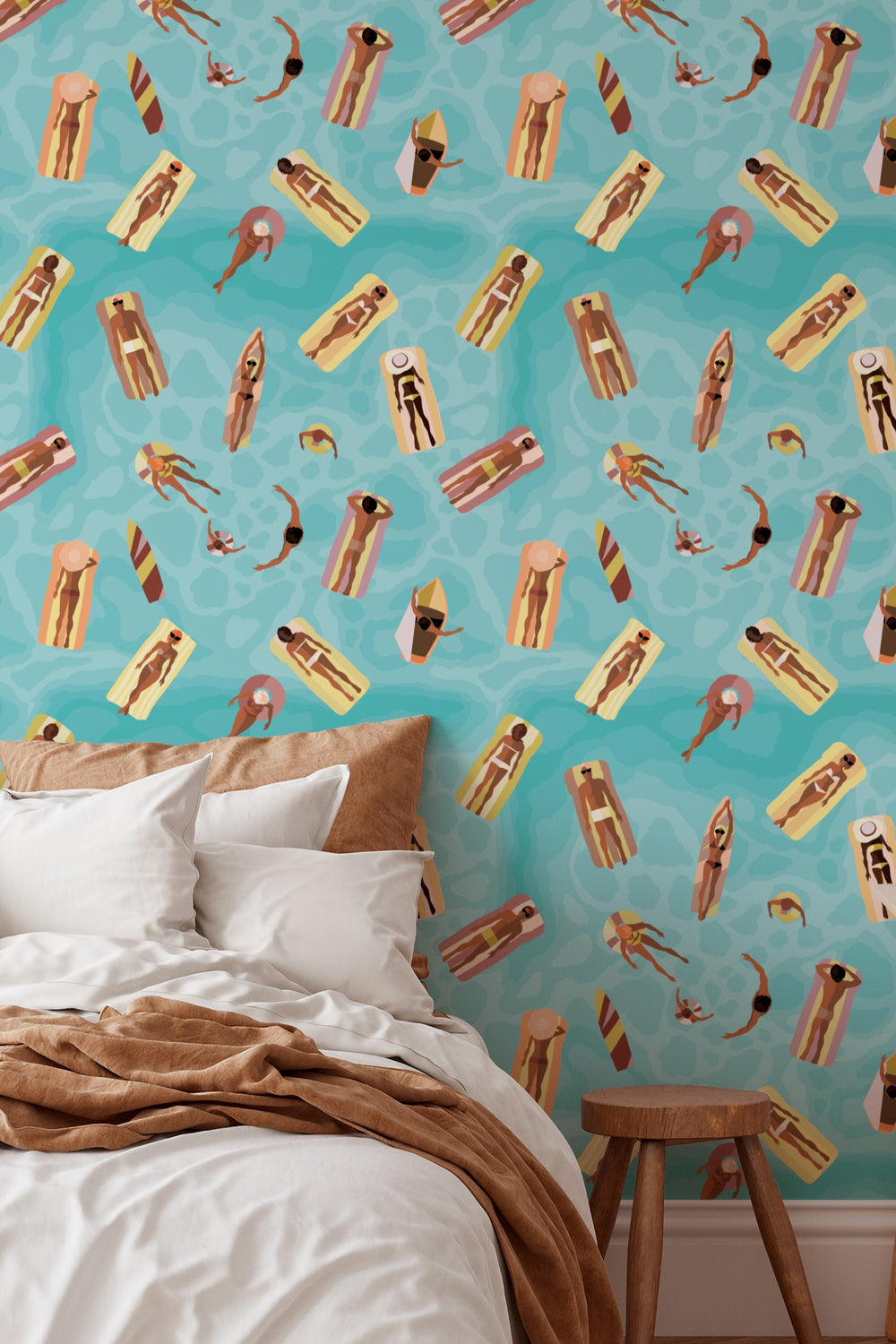 Pool Float Wallpaper Playful Summer Swim Pattern 3791