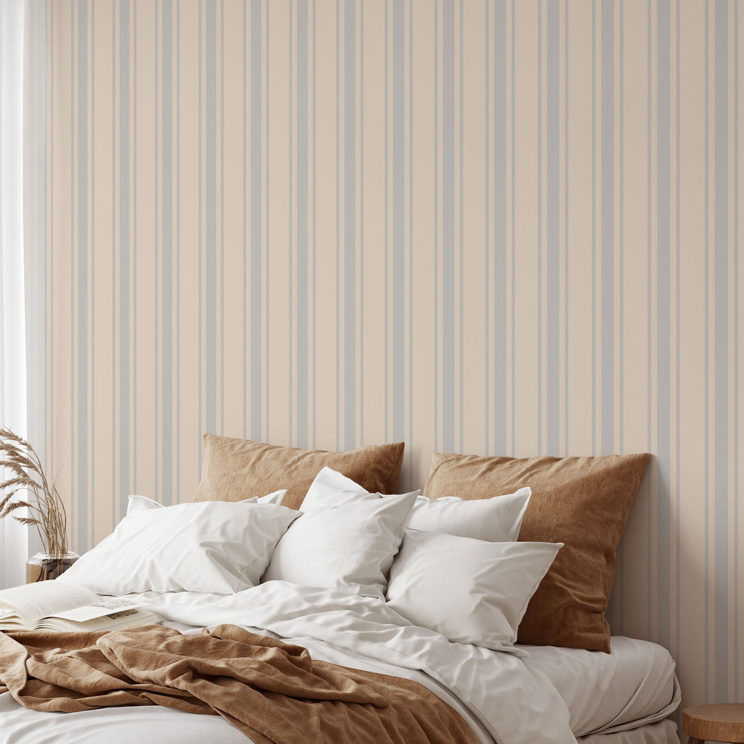 Tented Stripe Light Wallpaper – Classic Minimal 3691