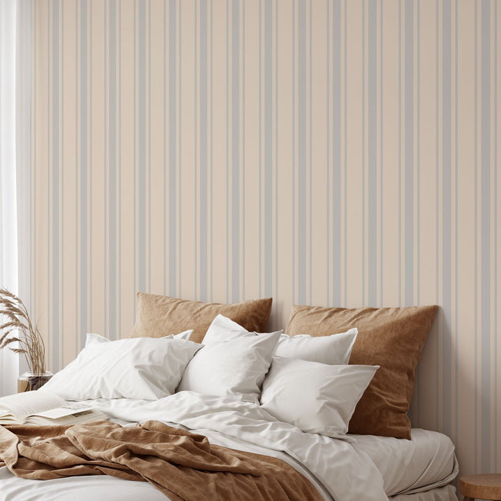 Tented Stripe Light Wallpaper – Classic Minimal 3691
