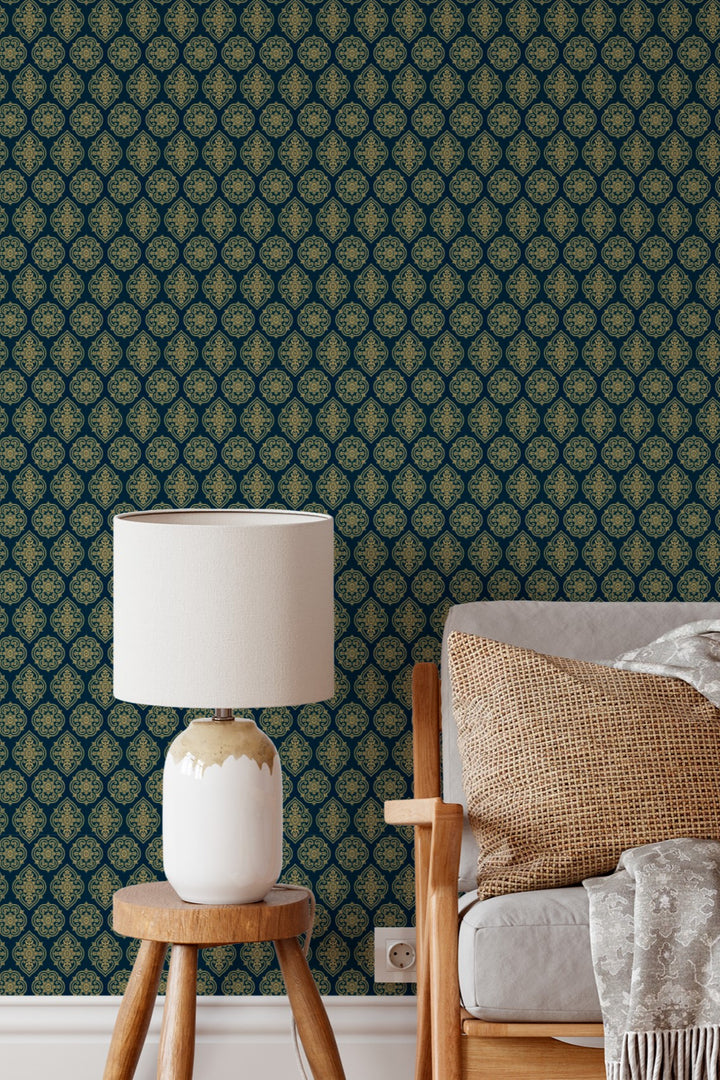 Classic Ornamental Medallion Wallpaper Elegant Geometric 3768