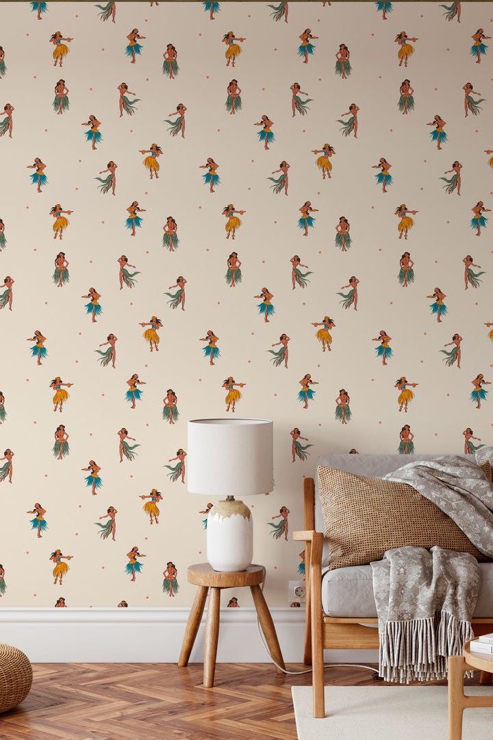 Hawaiian Dancers On Sand Background 3711