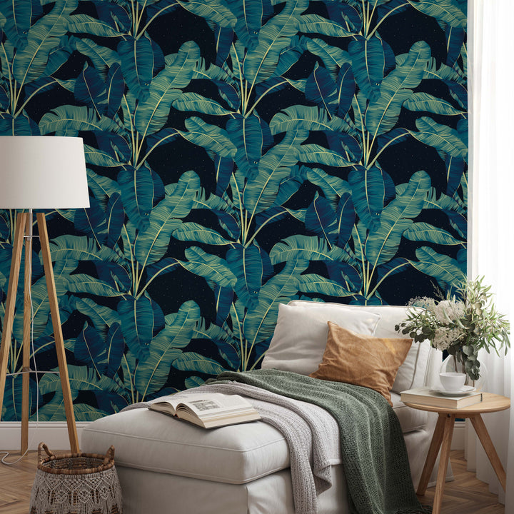 Tropical Palm Wallpaper – Peel and Stick Vinyl Wallpaper Rolls with Palm Leaves Mural