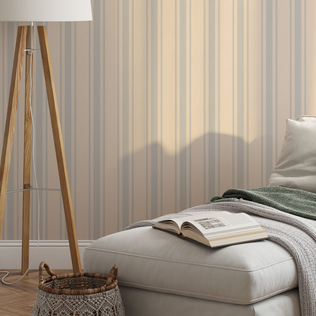 Tented Stripe Light Wallpaper – Classic Minimal 3691