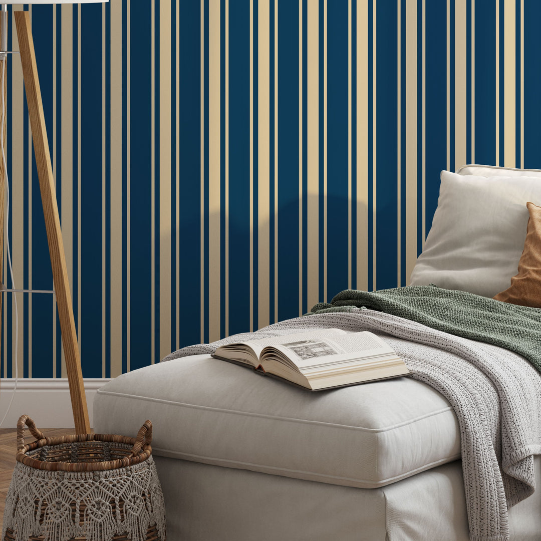 Tented Stripe dark Wallpaper – Modern Classic Wave 3693