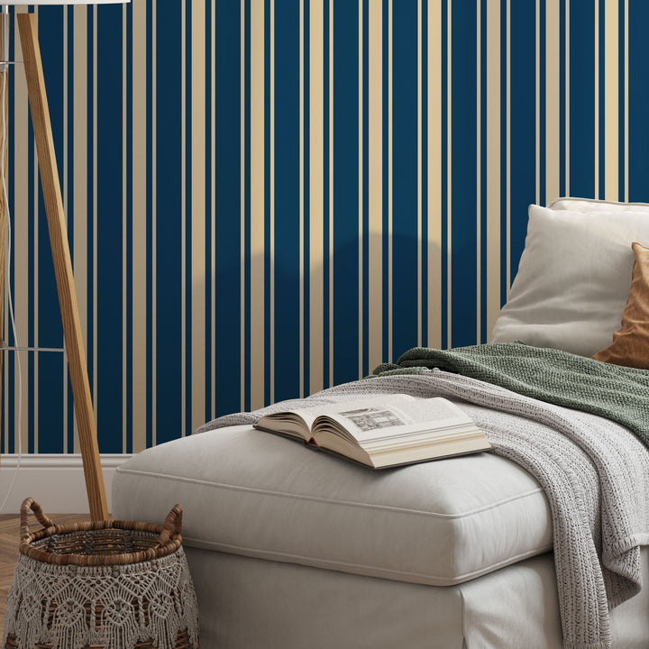 Tented Stripe dark Wallpaper – Modern Classic Wave 3693