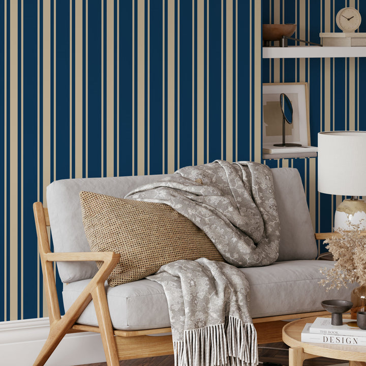 Tented Stripe dark Wallpaper – Modern Classic Wave 3693