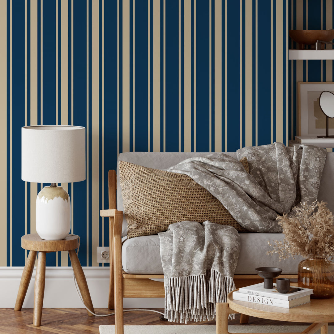 Tented Stripe dark Wallpaper – Modern Classic Wave 3693