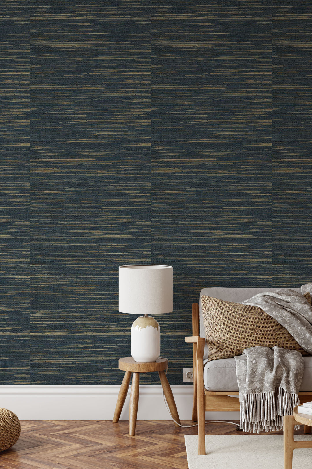 Faux Hemp Grasscloth Wallpaper Soft Mineral Neutrals 71034