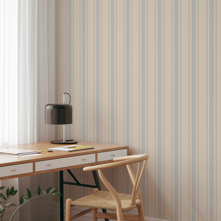 Tented Stripe Light Wallpaper – Classic Minimal 3691