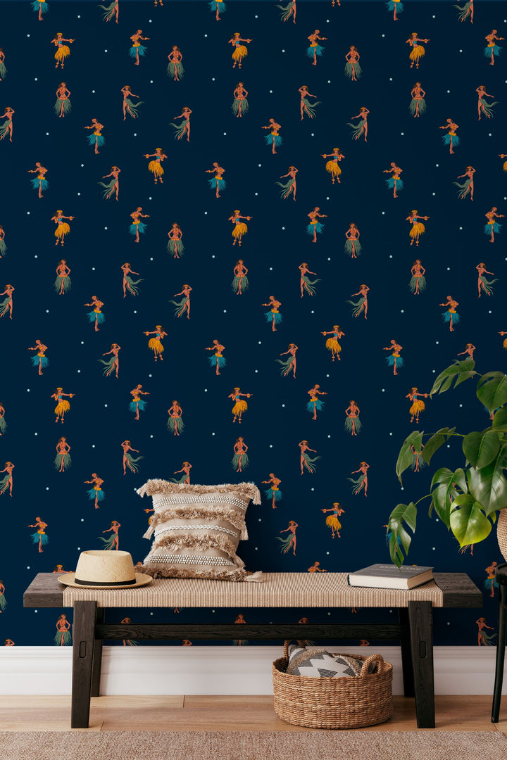 Hawaiian Dancers In The Night 3718