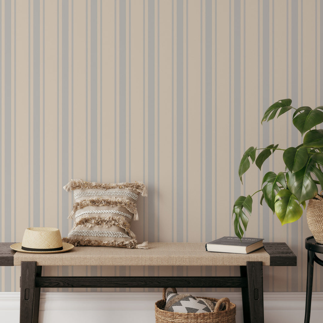 Tented Stripe Light Wallpaper – Classic Minimal 3691