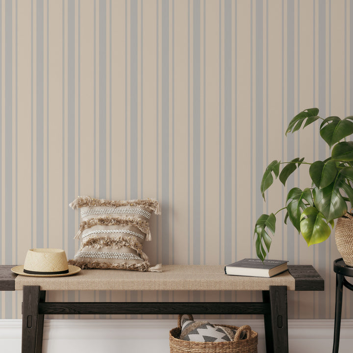 Tented Stripe Light Wallpaper – Classic Minimal 3691