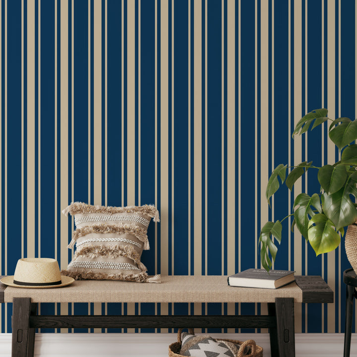 Tented Stripe dark Wallpaper – Modern Classic Wave 3693