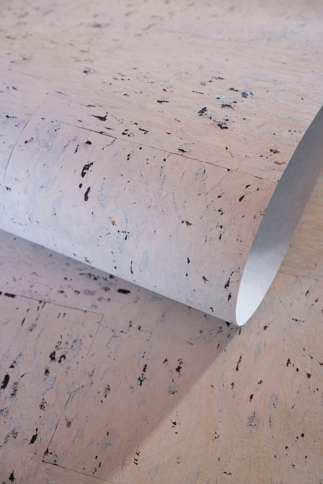 Foggy Beige Cork Wallpaper with Dark Natural Flecks 48360