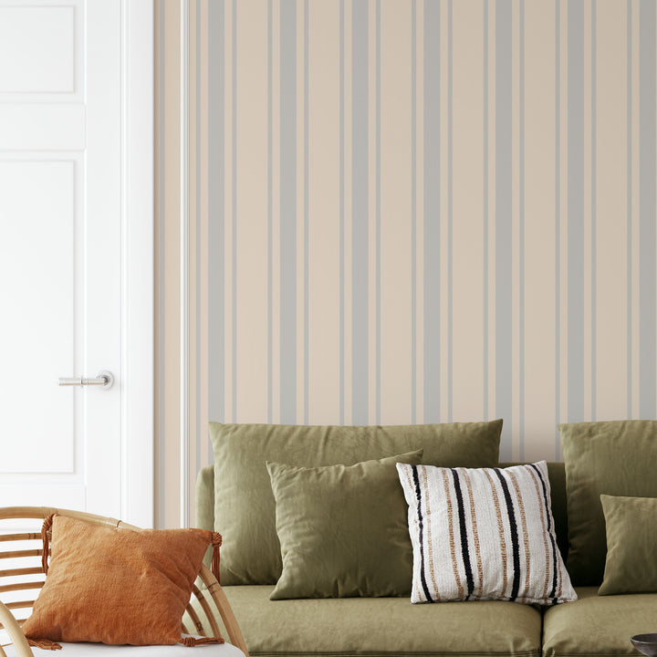 Tented Stripe Light Wallpaper – Classic Minimal 3691